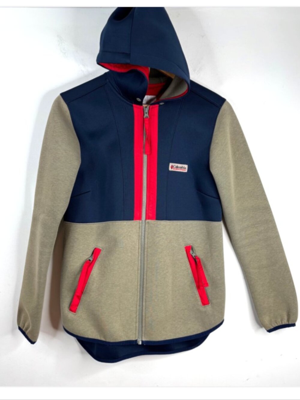 VTG 90s Columbia Colorblock Hoodie Jacket S Lightweight Retro Outdoor Fisherman